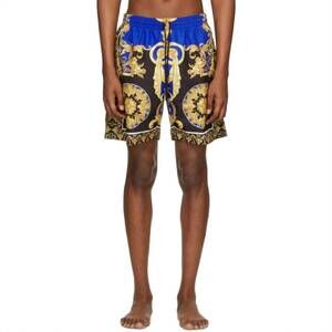 NEW VERSACE swim shorts in royal blue/print